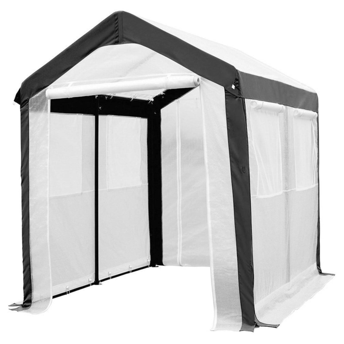 White 6 x 8 ft Walk in Greenhouse with Windows A68235