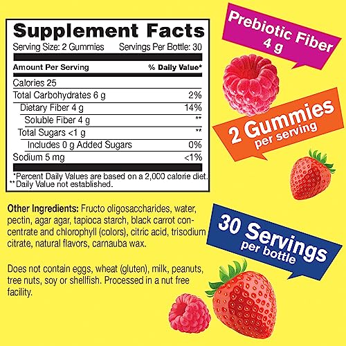 Prebiotic Fiber Gummies, Berry Flavor, 60 Count D4647