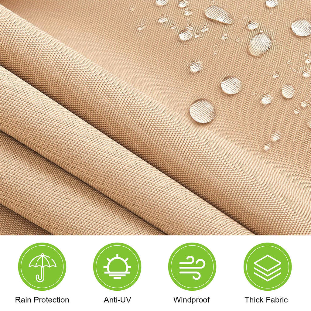 Retractable Patio Awning 6.5’x8.2’ Sun Shade with Manual Crank Handle, Tan L698886
