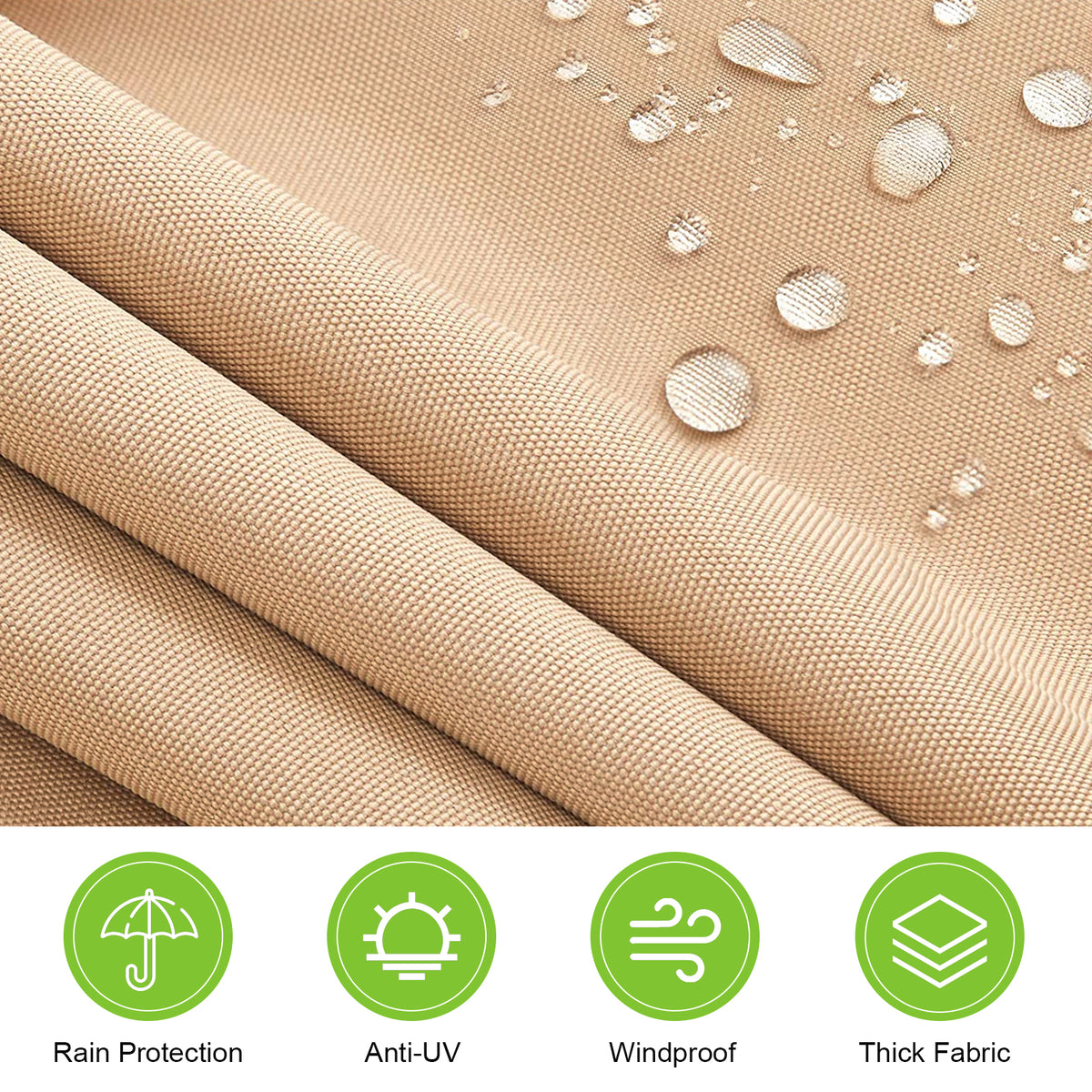Retractable Patio Awning 6.5’x8.2’ Sun Shade with Manual Crank Handle, Tan L698886