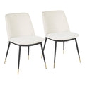 Black Metal Legs Cream Fabric Contemporary Chair O84197