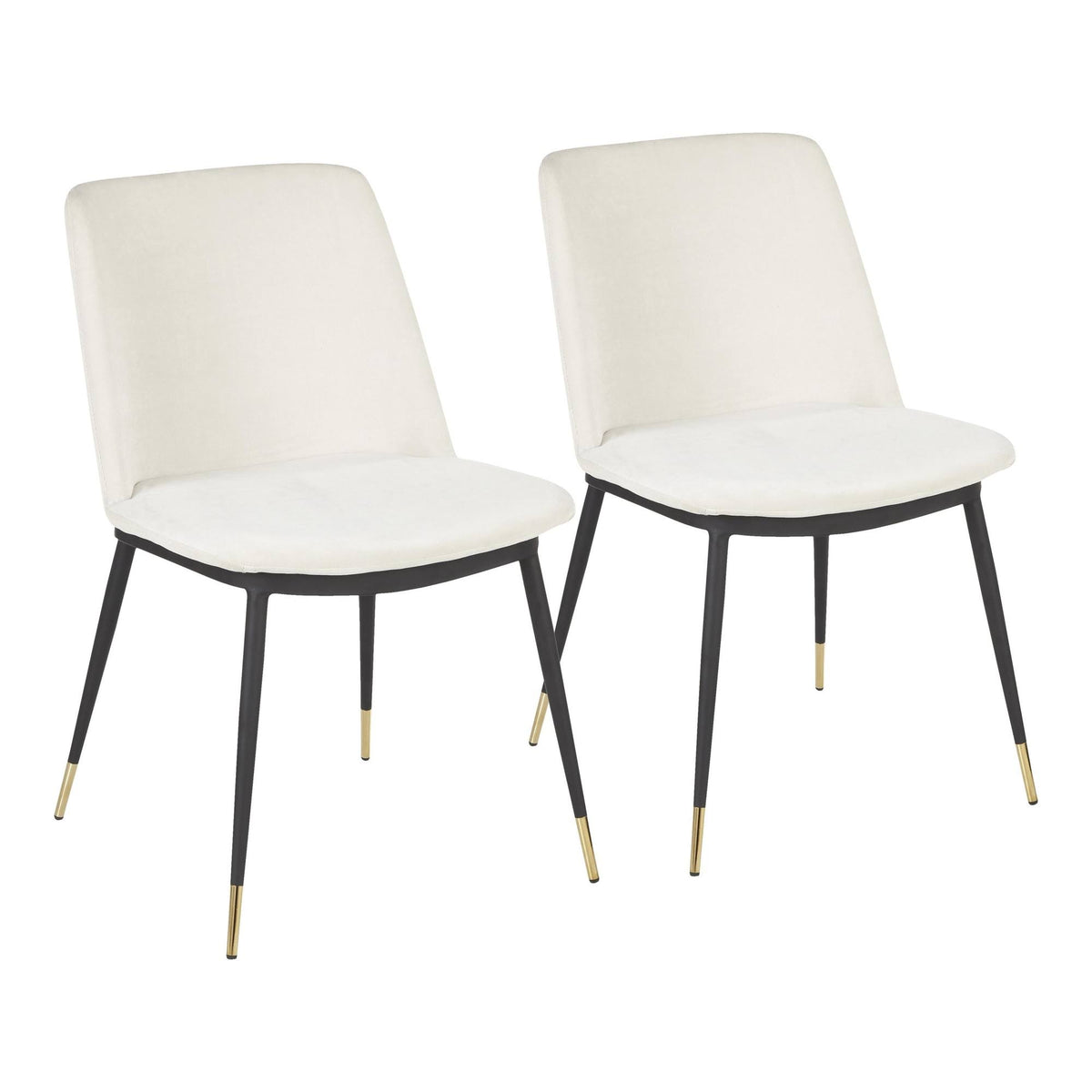 Black Metal Legs Cream Fabric Contemporary Chair O84197