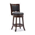 Round Wooden Swivel Counter Stool with Padded Seat & Back B3306