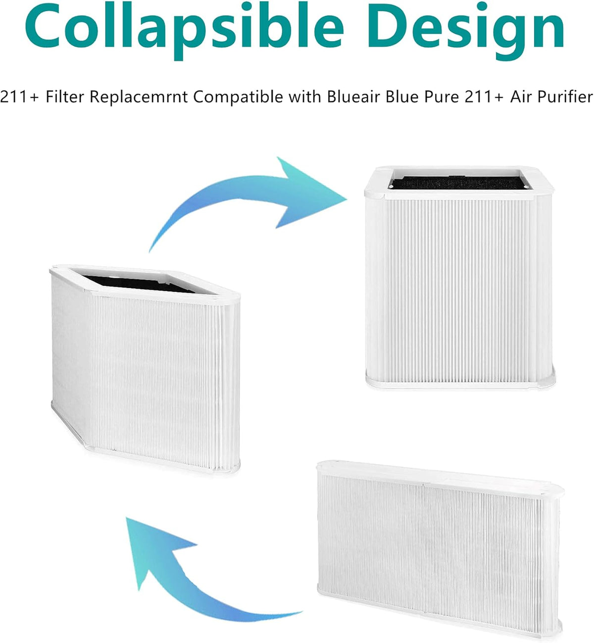 2 Pack Activated Carbon Replacement Filter for Blue Pure 211 Air Purifier A167