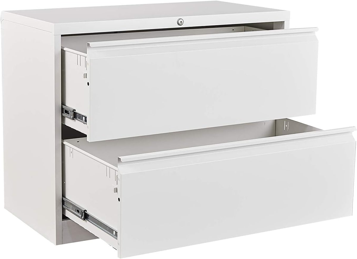 2 Drawer Metal Lateral File Cabinet with Lock (Black) R49449