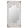 White Antique Style Large Rectangular Wall Mirror N268656