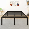 18 Inch Metal Platform Bed Frame Queen Black Y200