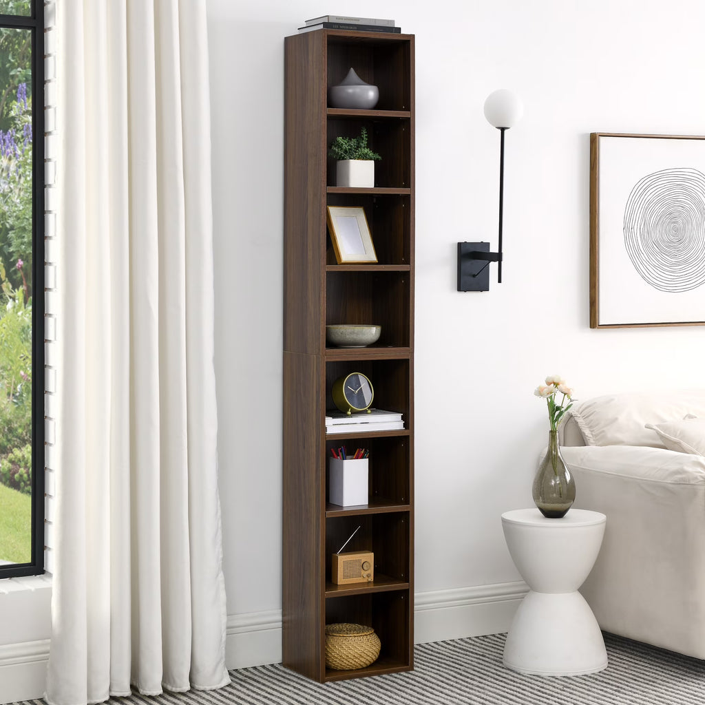 8-Tier Media Tower Rack with Adjustable Shelves G160
