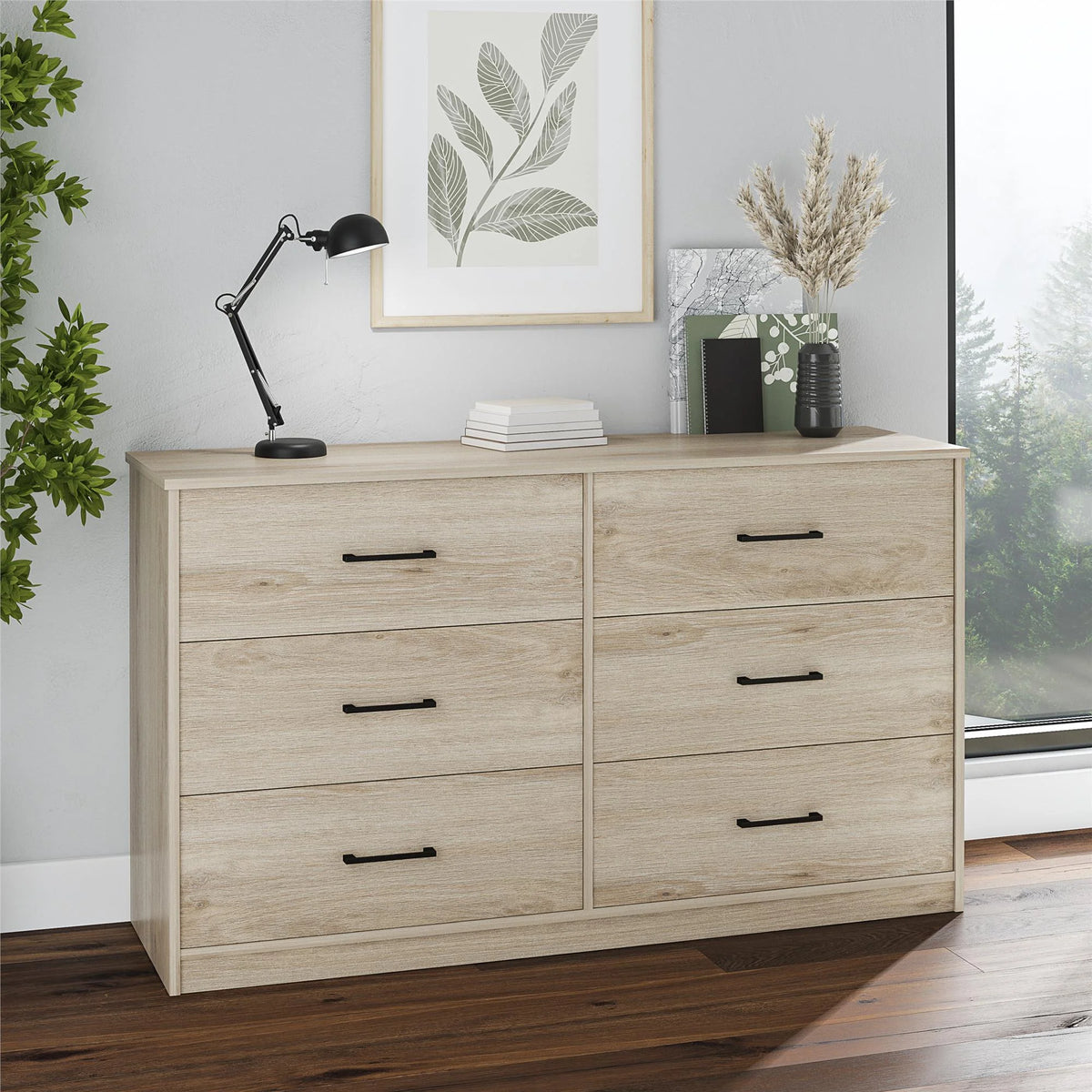 Black 6 Drawer Dresser V53327