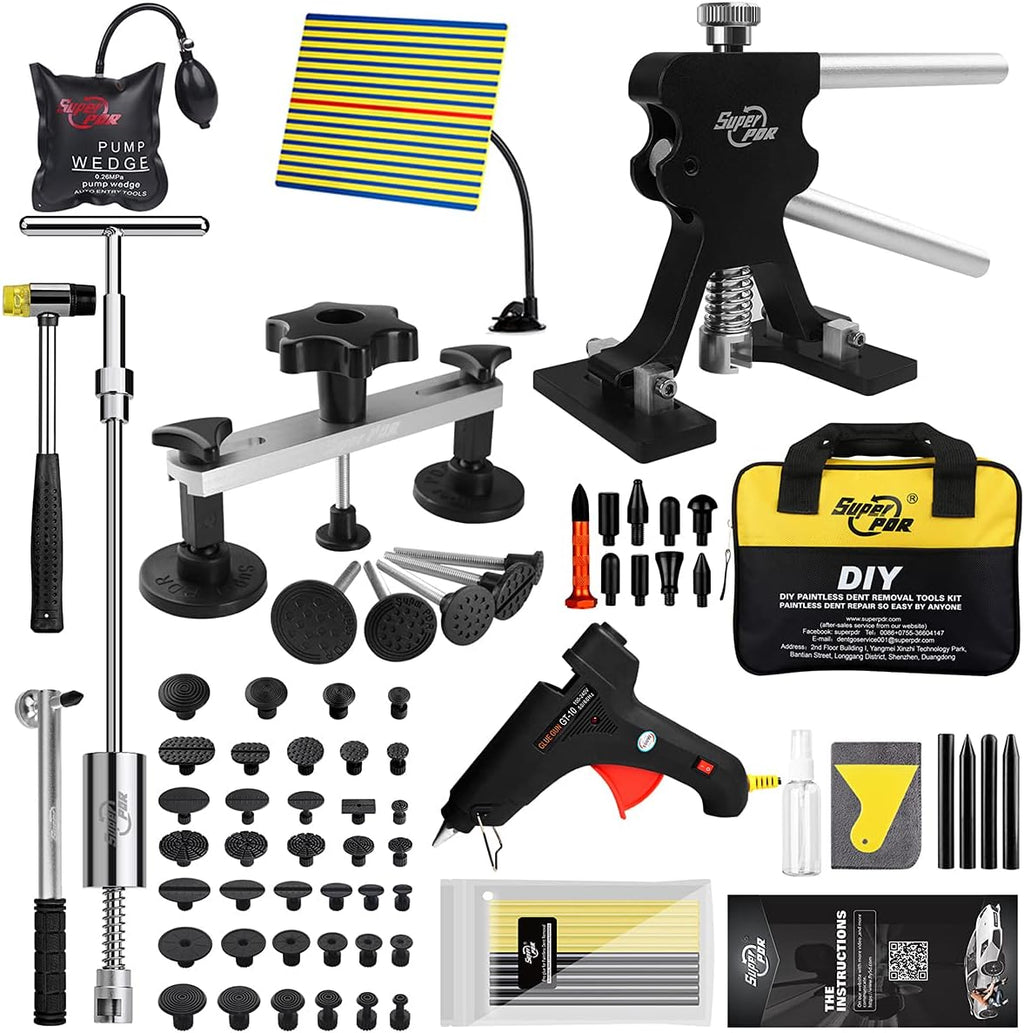 Paintless Dent Repair Kit with Bridge Dent Puller and Black Dent Lifter P4994