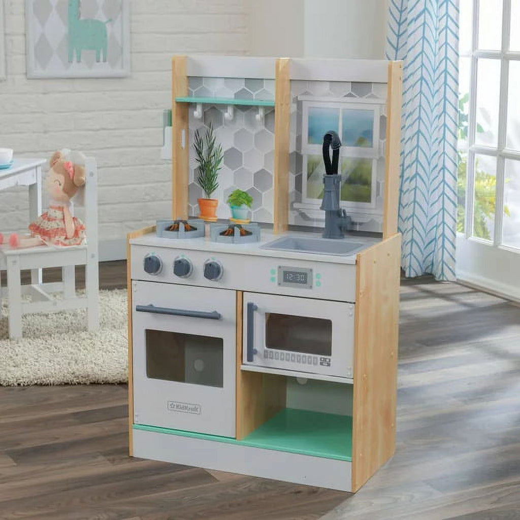 Natural Wooden Play Kitchen with 1 Piece Accessory Play Set X4458