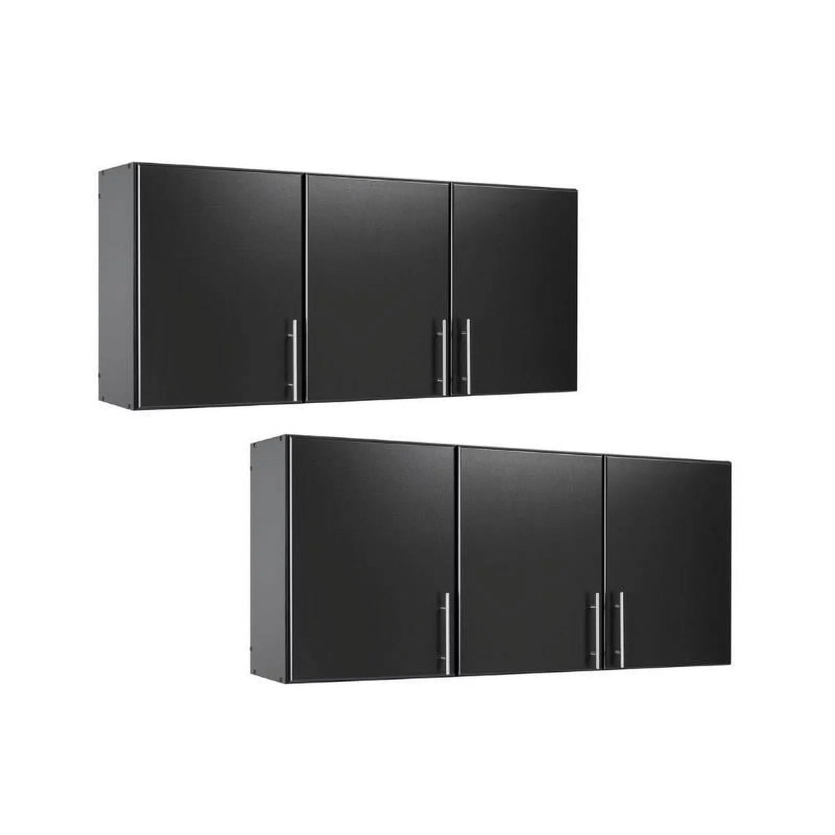 Black 2 Piece Wood Wall Cabinet Set with Adjustable Shelf R8755