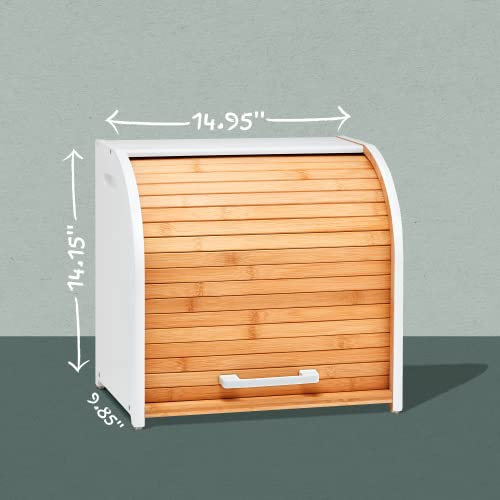 Bamboo Double Layer Roll Top Bread Box N2402