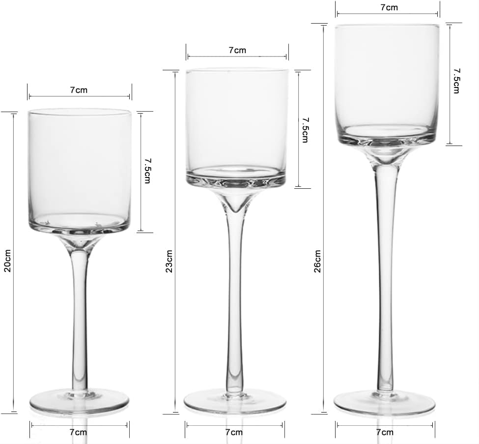 Set of 3 Clear Glass Candle Holders X85746