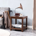 Brown 2-Tier Side Table with Storage Shelf D2120