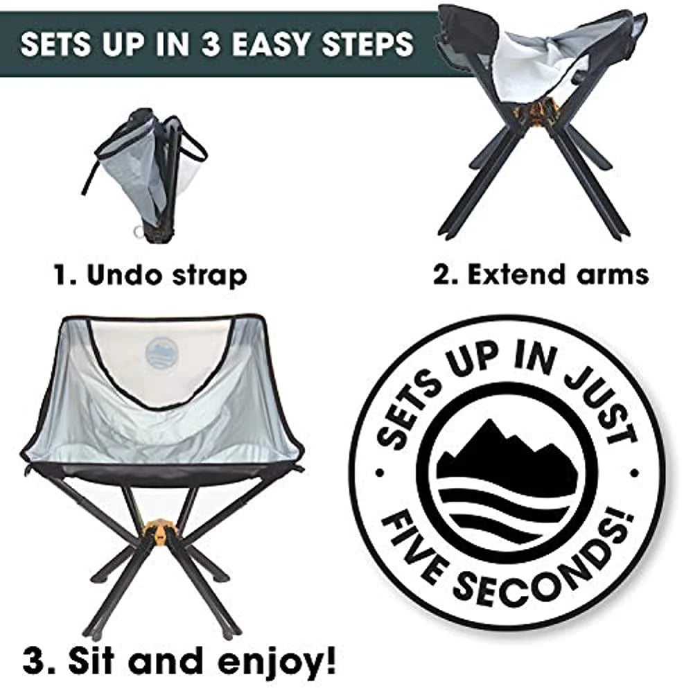 Portable Collapsible Camping Chair Supports 300 Lbs R73779