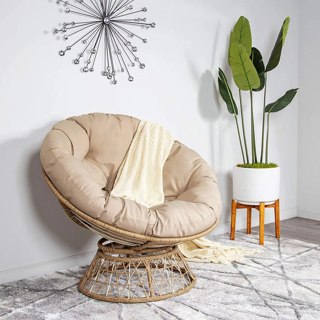 Tan Wood Swivel Chair C179485