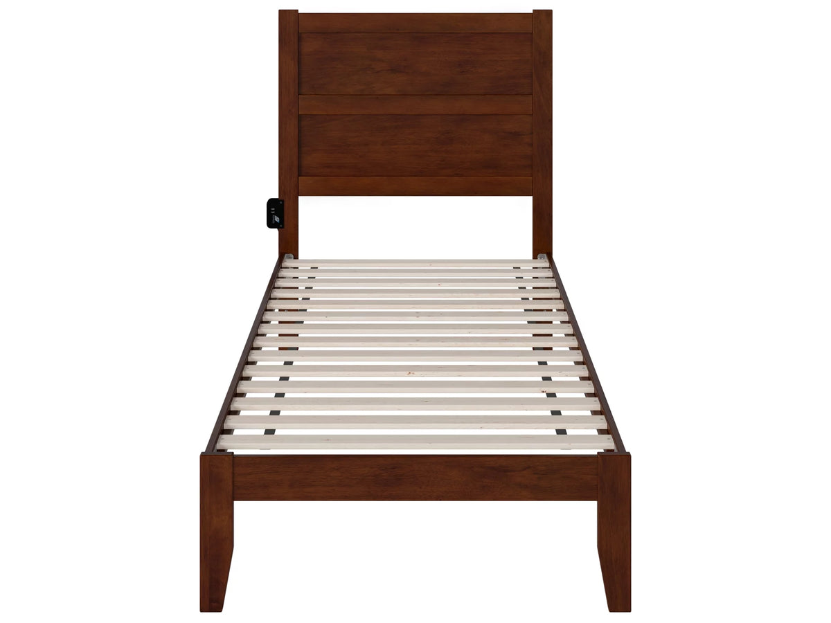 Twin XL Wood Platform Bed Frame with Panel Headboard N3484