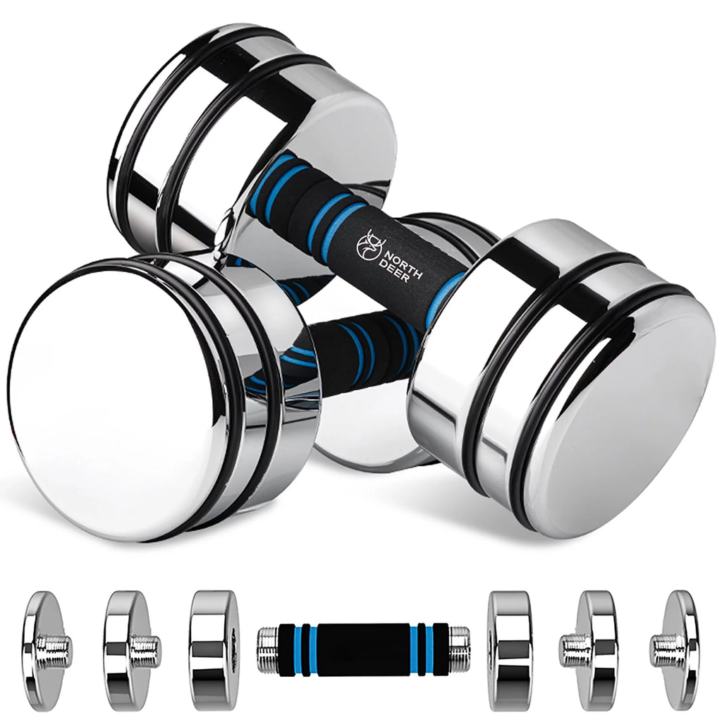Adjustable Dumbbells Pair Steel Weight Set with Foam Handle Z53705