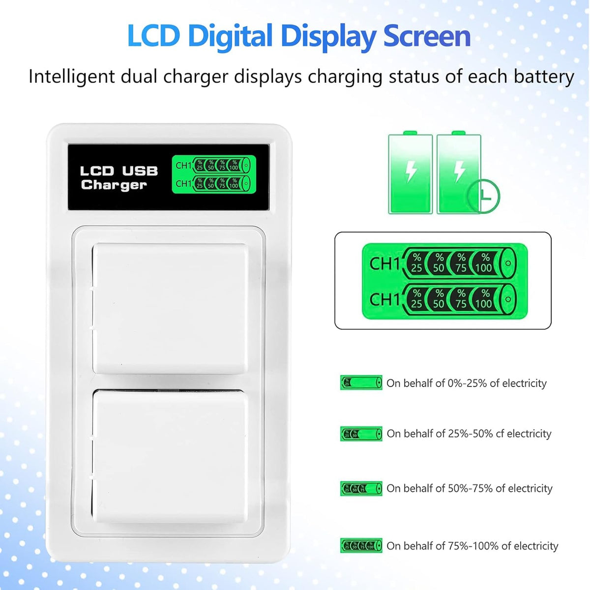 2-Pack 2580mAh Li-ion Rechargeable Batteries with Charger Station for Arlo Pro/Pro 2 Camera V615