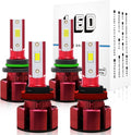 9005/HB3 High Beam + H11 Low Beam LED Headlight Bulbs Pack of 4 P78196