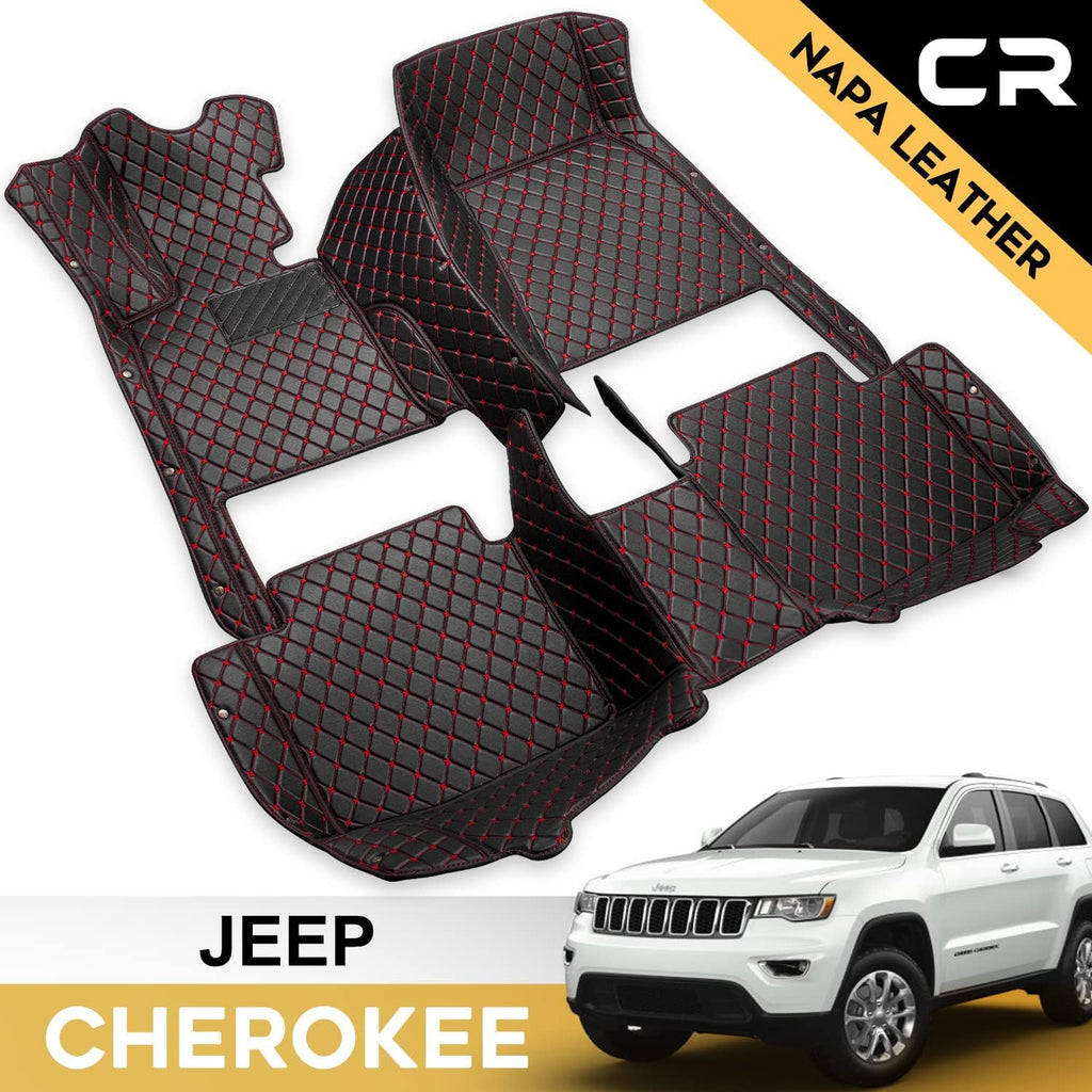 Leather Car Floor Mats Custom Fit 1st & 2nd Row Black Q29213