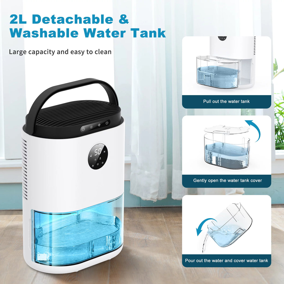 White Dehumidifier with Humidify Control, 77.5 oz V4623