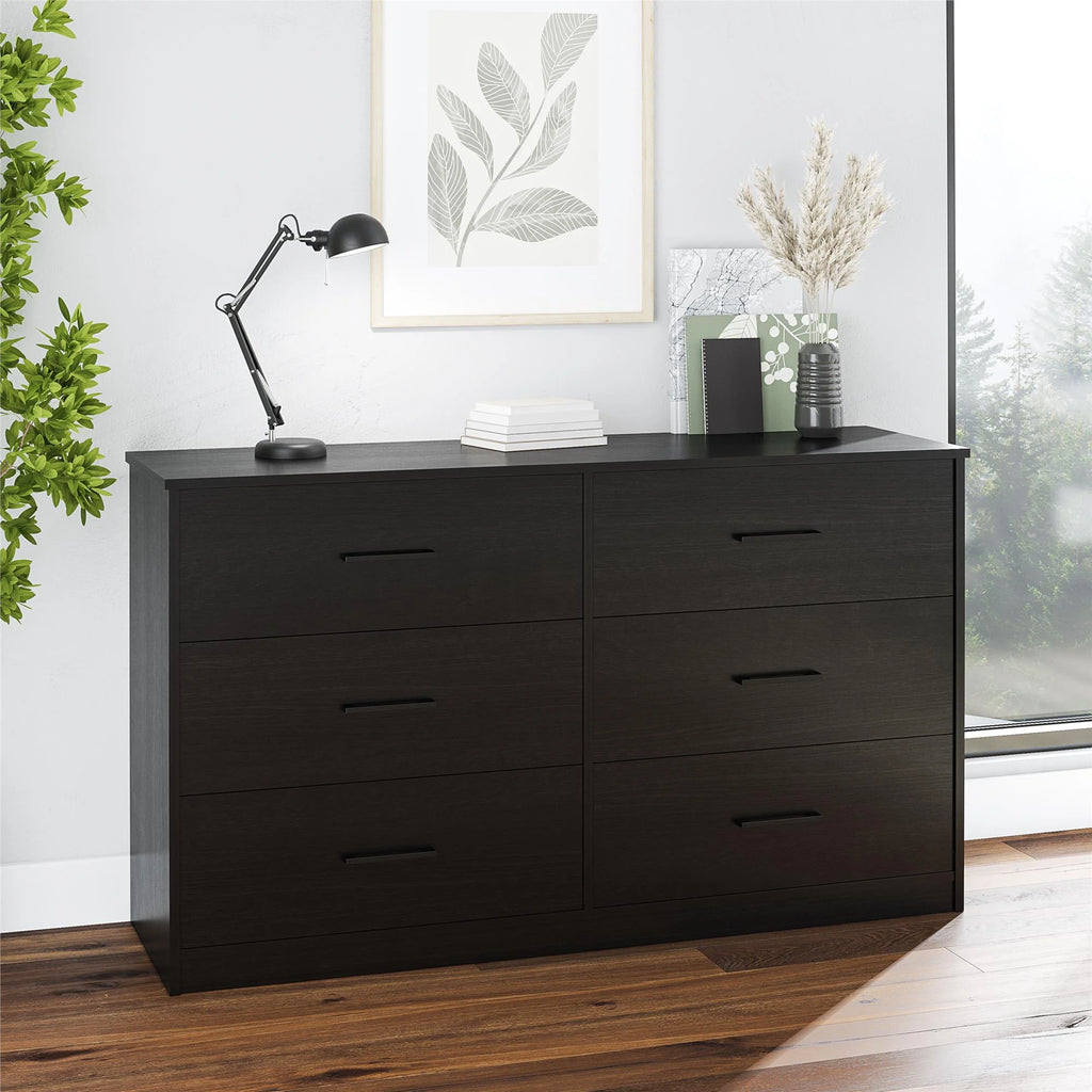 Black 6 Drawer Dresser V53327