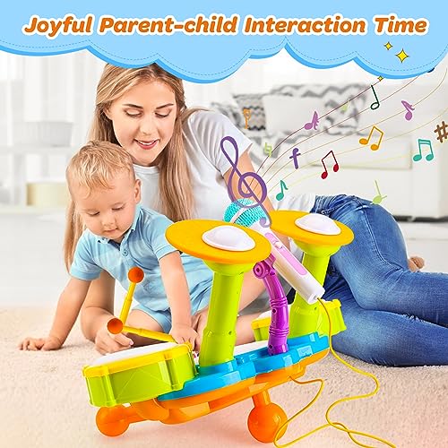 Kids Drum Set with Microphone C93074