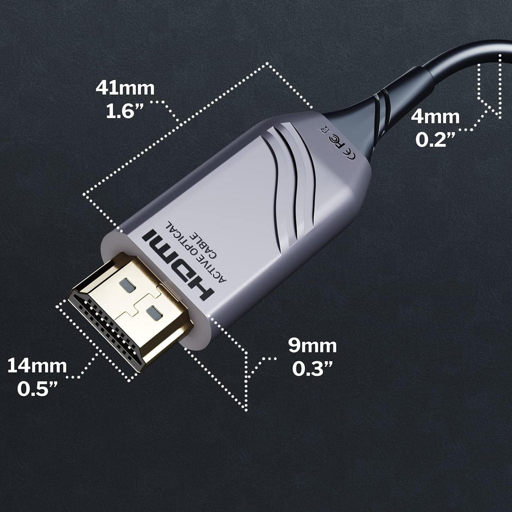 30ft 8K HDMI 2.1 Optical Ultra High Speed HDMI Cable, Gray/Black, Pack of 2 L396