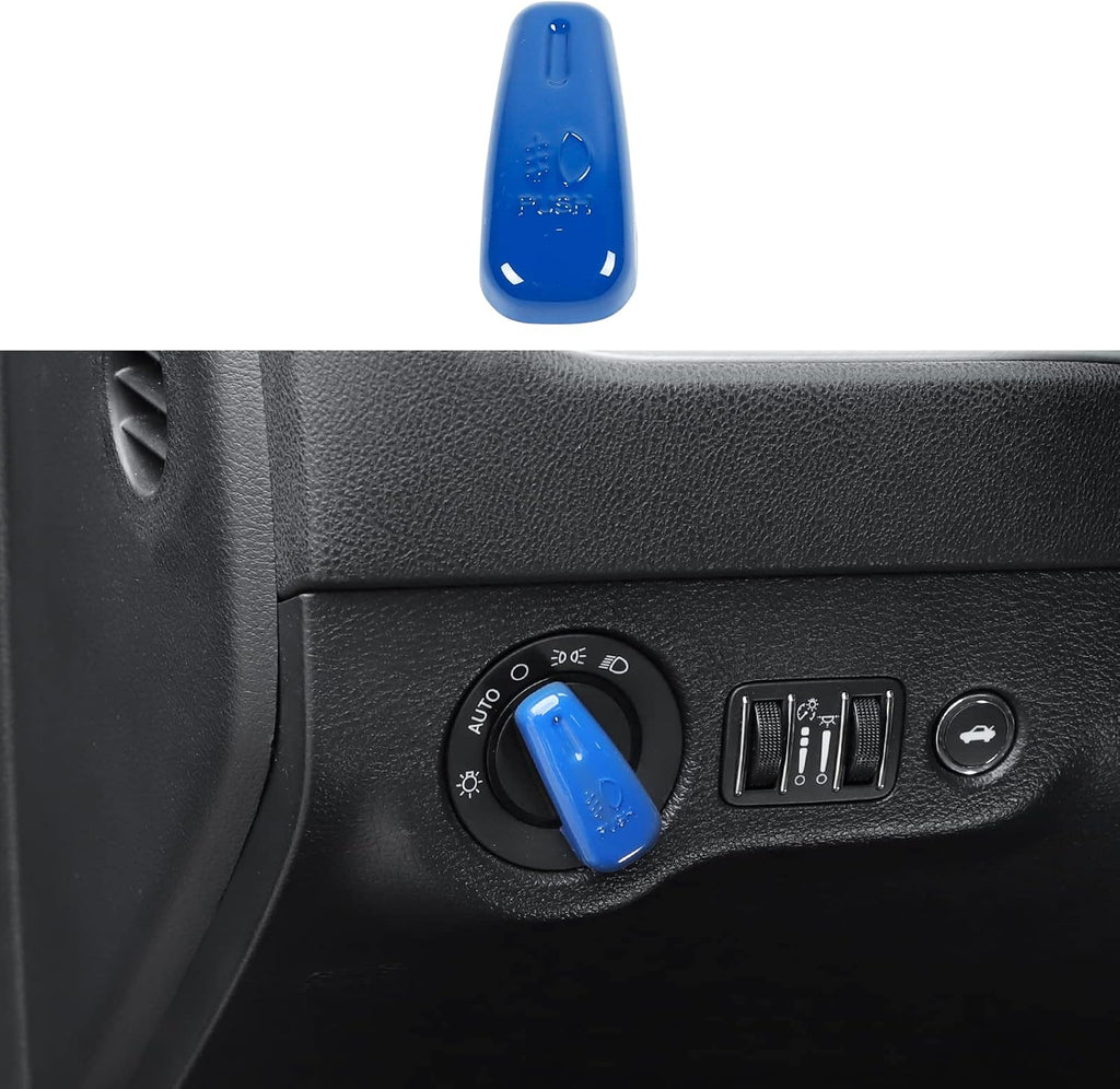 Red Carbon Fiber Headlight Control Switch Knob Cover Trim Pack of 2 C75927