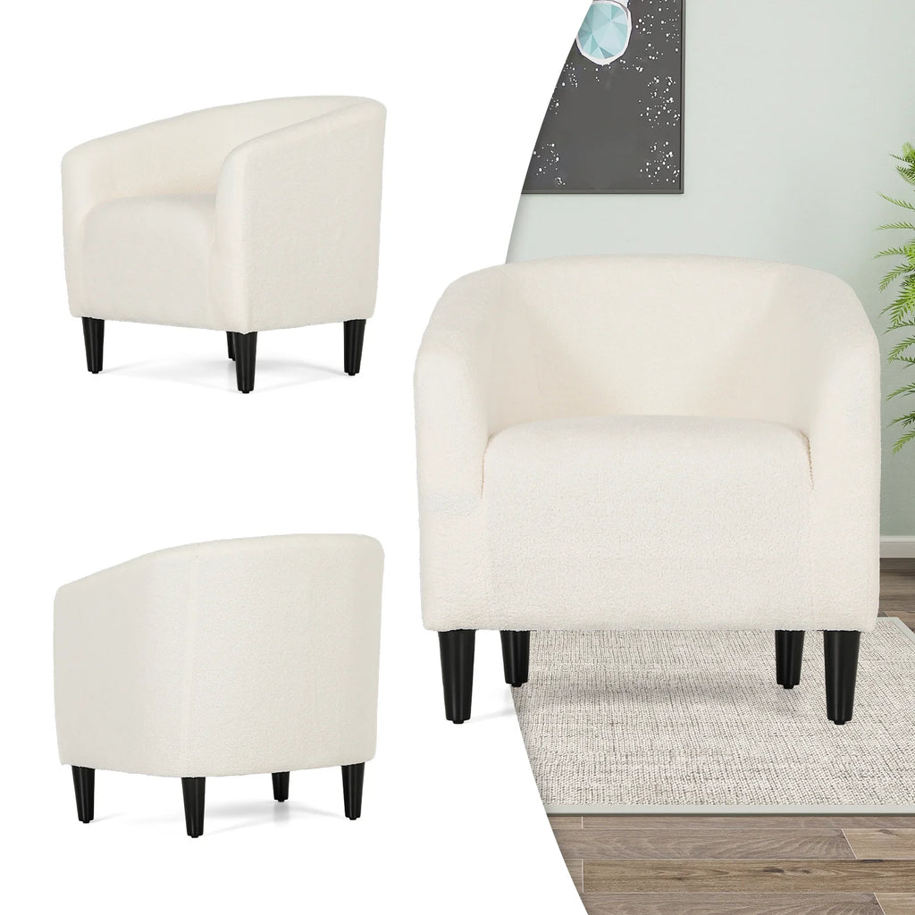 Cream Sherpa Upholstered Accent Chair C585