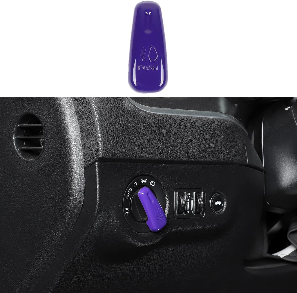 Red Carbon Fiber Headlight Control Switch Knob Cover Trim Pack of 2 C75927
