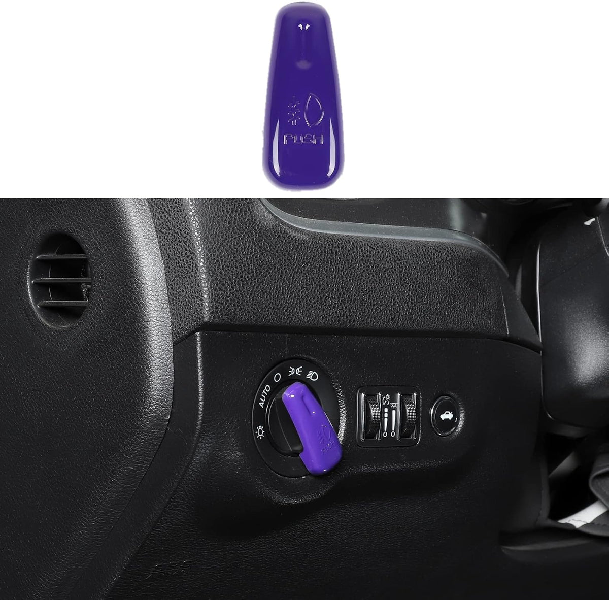 Red Carbon Fiber Headlight Control Switch Knob Cover Trim Pack of 2 C75927