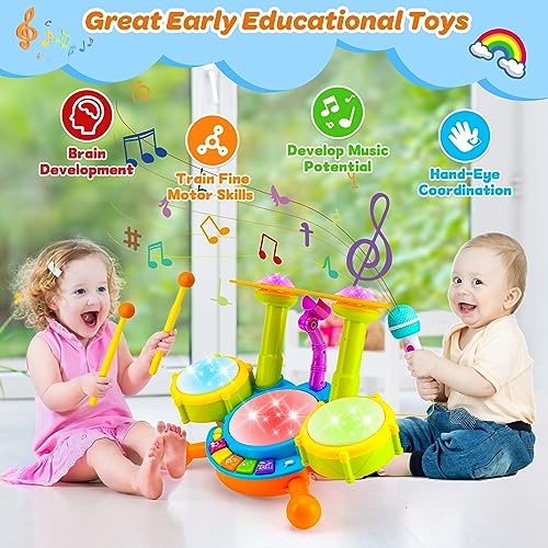 Kids Drum Set with Microphone C93074