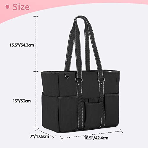 Black Nurse Tote Bag with Padded Laptop Sleeve X8224
