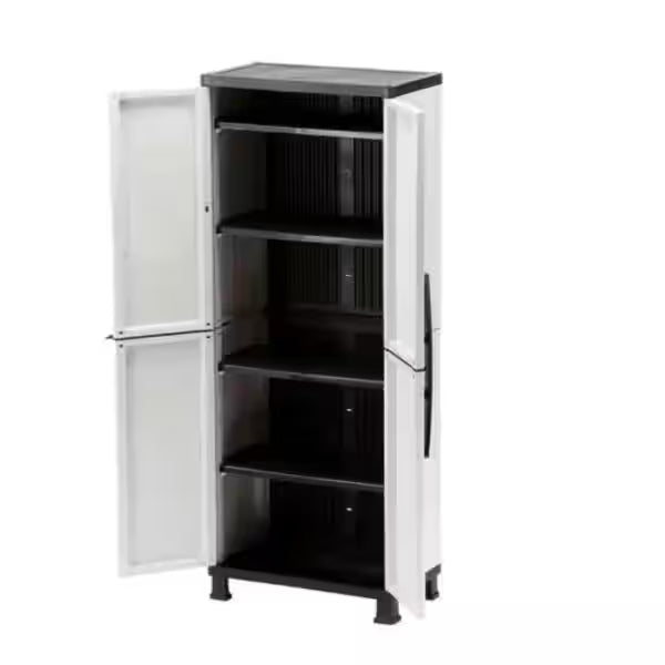 Gray Plastic Freestanding Garage Cabinet P73151