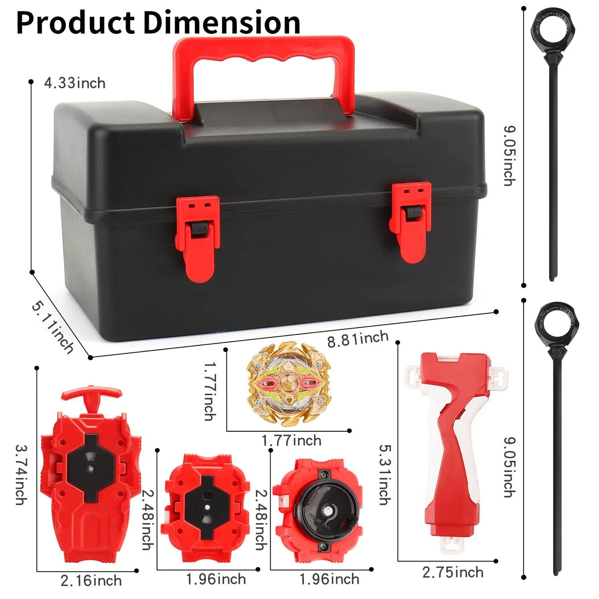 Bey Battling Top Burst Gyro Toy Set, 12 Spinning Tops 3 Launchers 1 Grip R559475