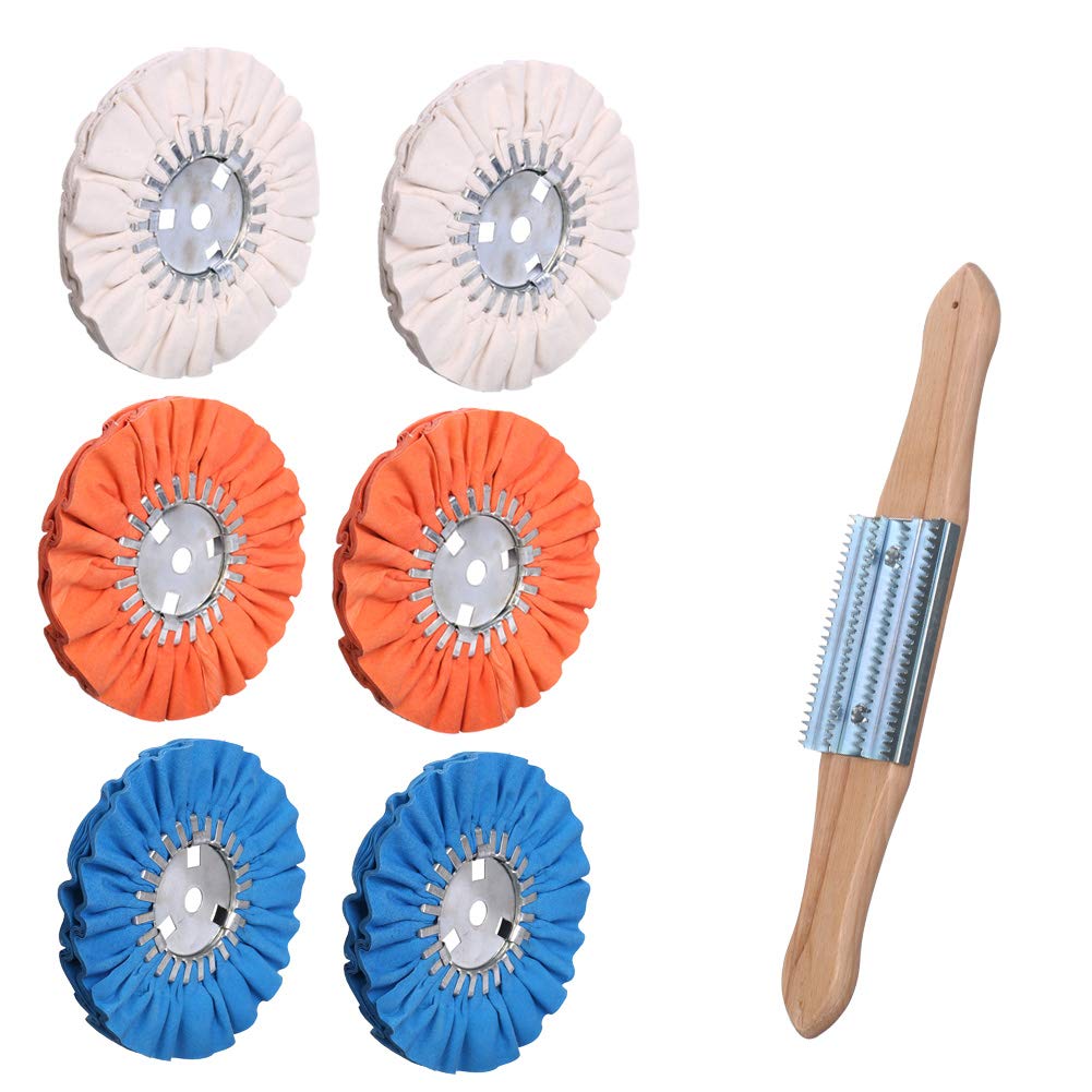 Airway Buffing Wheel Kit 7 PCs, 8" Diameter, 5/8" Arbor Hole, 16 Ply C758850