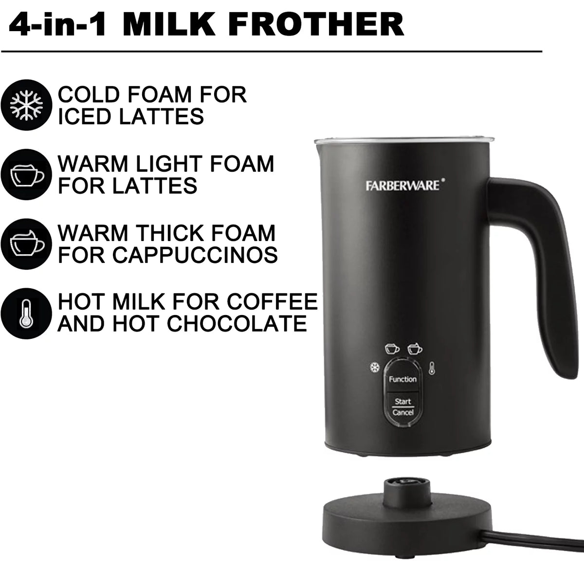 10 oz Electric Milk Frother Black I490544