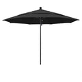 11 ft. Stone Black Aluminum Market Patio Umbrella with Pulley Lift and Fiberglass Ribs B539