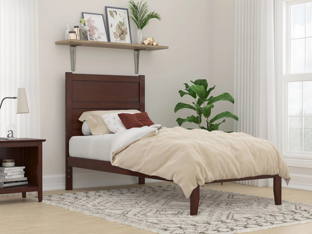 Twin XL Wood Platform Bed Frame with Panel Headboard N3484