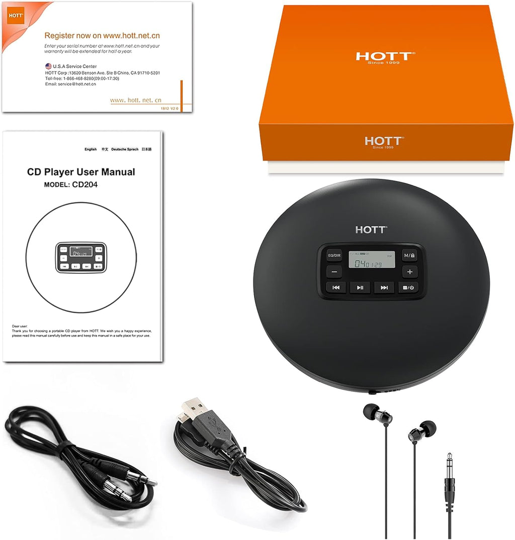 Portable Compact CD Player with Headphones L831