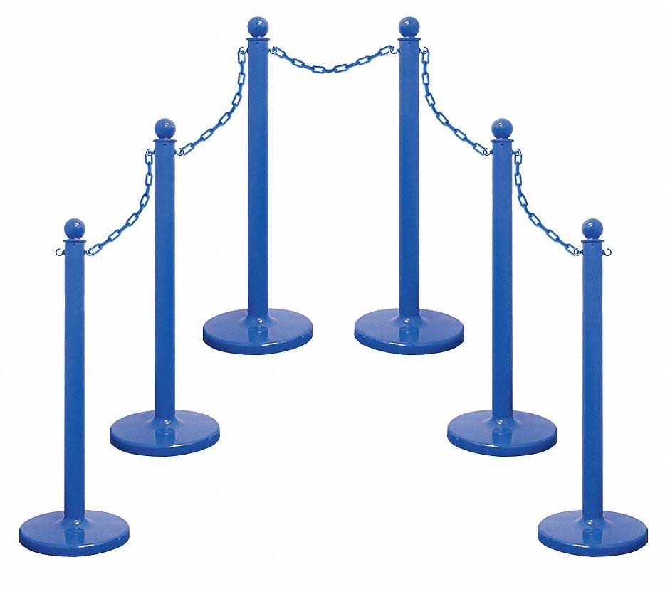 Medium Duty Stanchion and Chain Kit, Blue V373