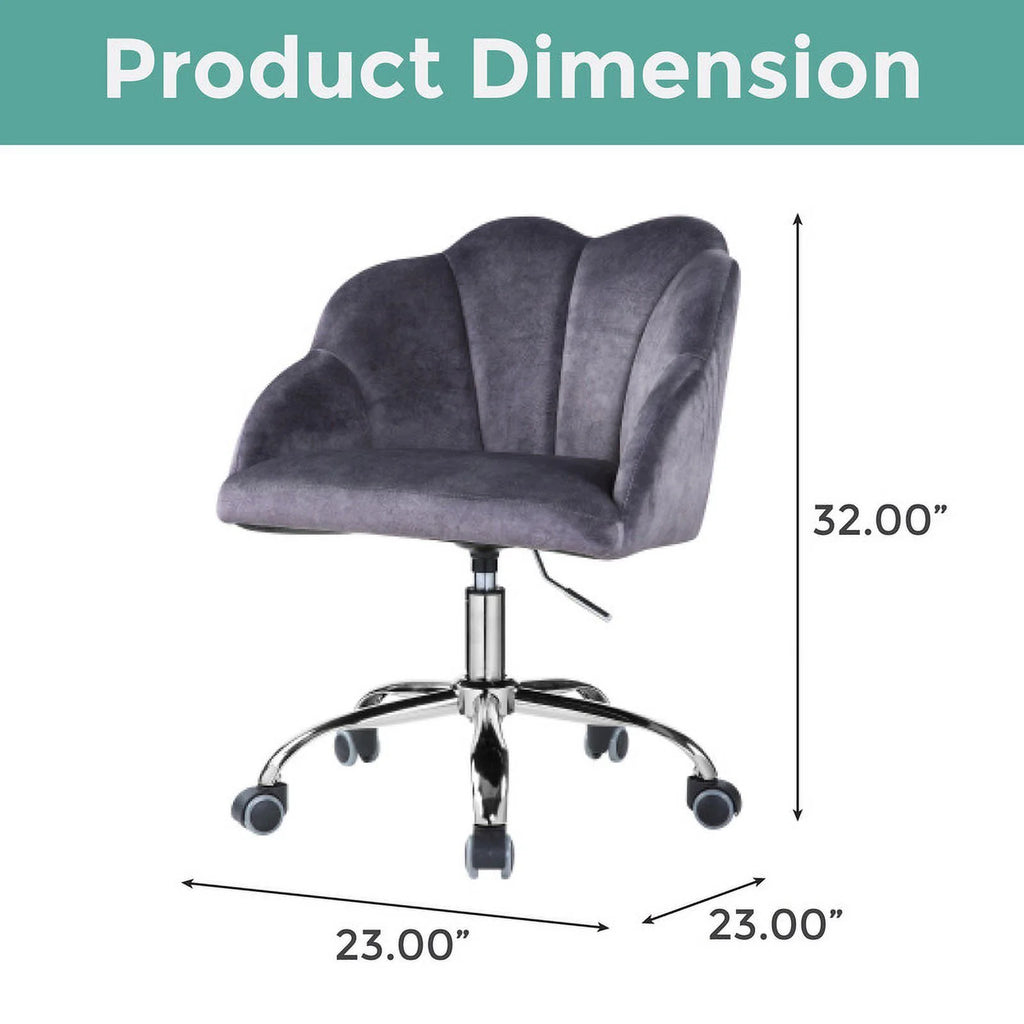 Gray Velvet Adjustable Lift Task Chair O968018