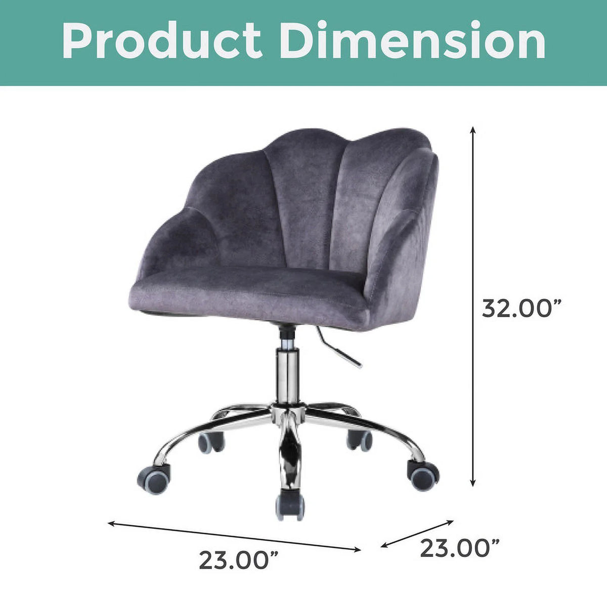 Gray Velvet Adjustable Lift Task Chair O968018