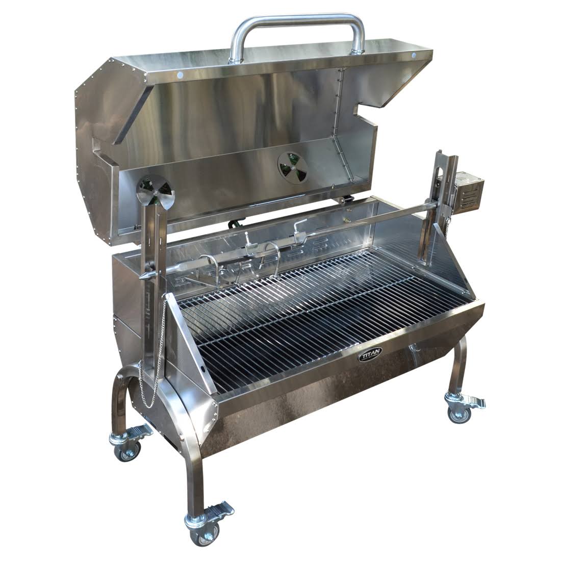 35W Stainless Steel Rotisserie Grill Roaster with Glass Hood X4513