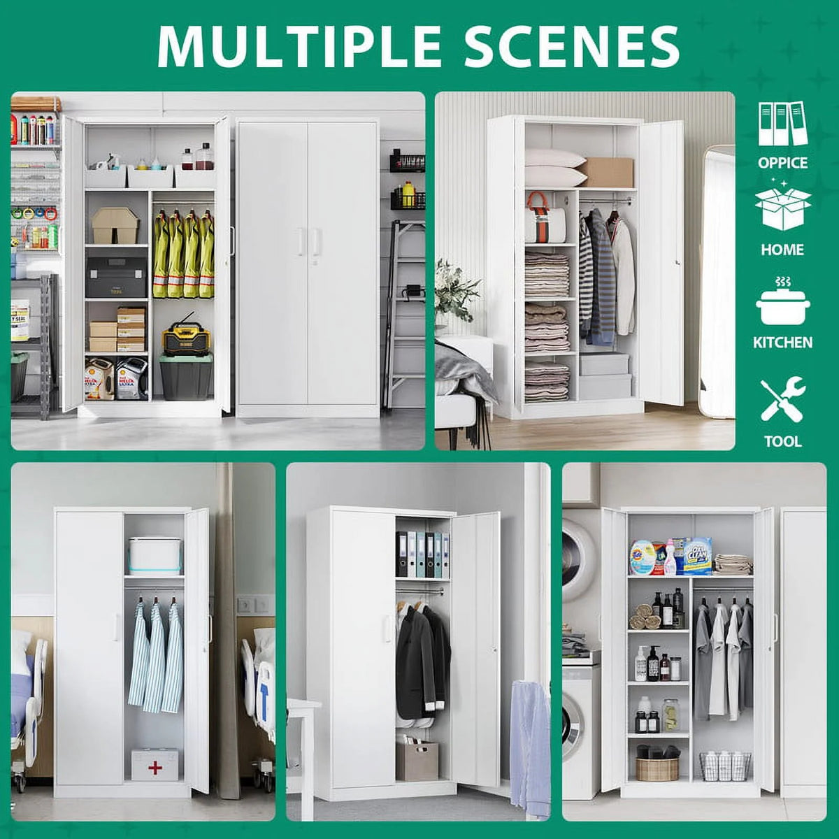 Metal Storage Cabinet with Locking Doors V4053