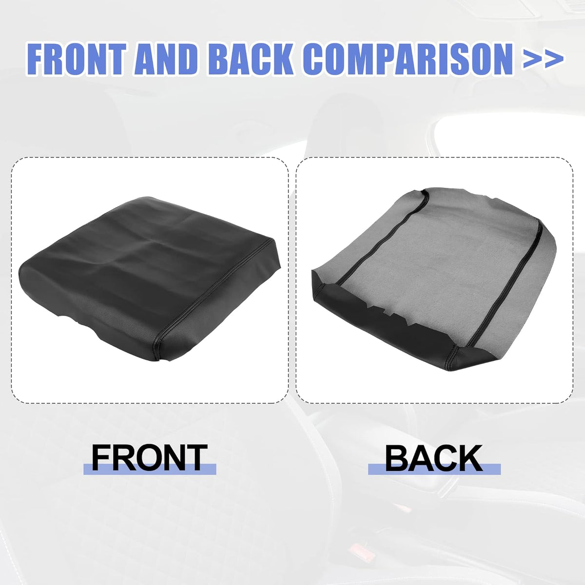 Black Microfiber Leather Center Console Lid Cover Protector E47014
