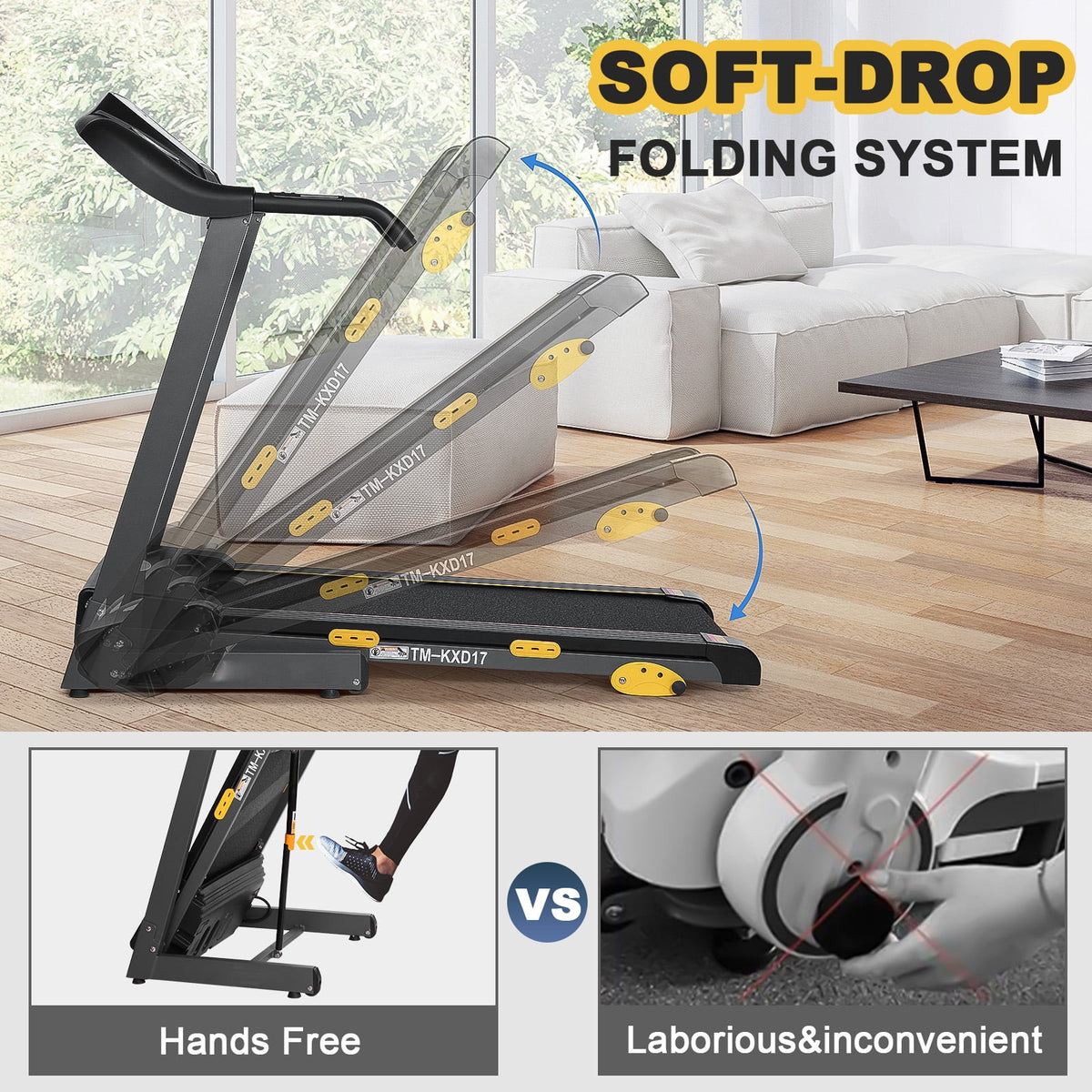Folding Treadmill with Incline 1.5 HP K478